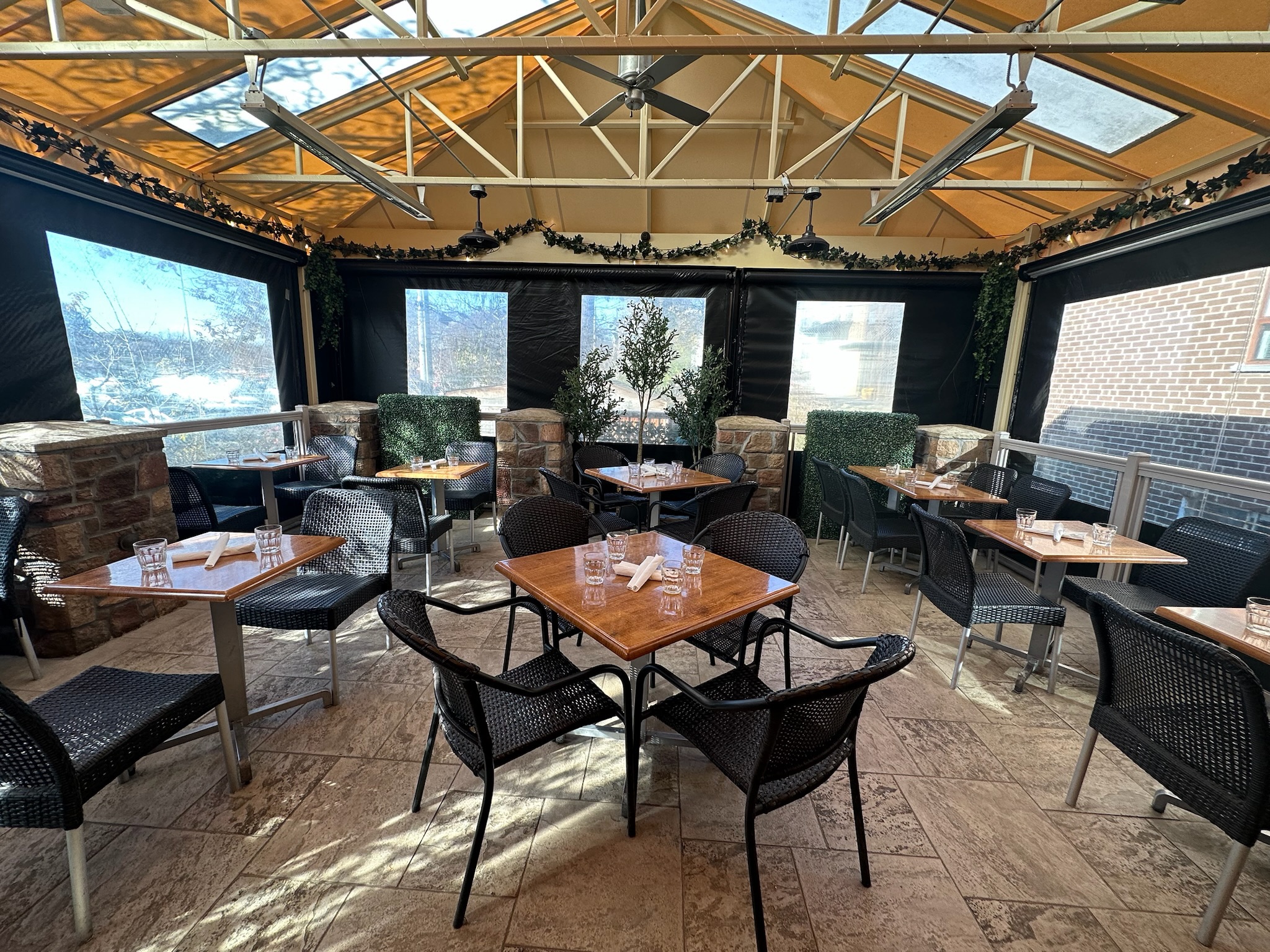 The Canopy covered patio event space at Papa Giuseppe's, Mississauga